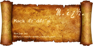 Mack Ádám névjegykártya